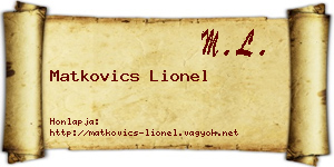 Matkovics Lionel névjegykártya